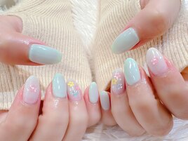 ＃フラワーネイル＃チークネイル