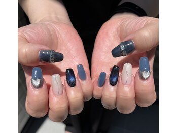 ハズグラスネイル(Haze Grass nail)/ブルー