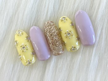 【稗田】宝石ネイル