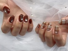 ネイル アヴァンス JR和歌山店(Nail AVANCE.)/【sheery】秋のチェックネイル