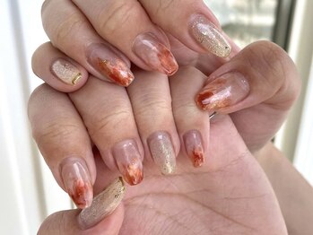 ジュノネイル(juno nail)/オレンジニュアンス