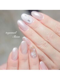 冬のキラキラ雪の結晶ネイル☆