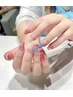 【チップ長さ出し】　ワンカラー人気アートorパーツ2本込み