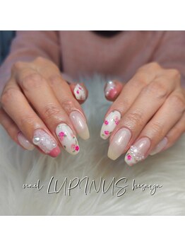 ルピナス ヒサヤ(nail LUPINUS hisaya)/ローズ×レース*フェミニンNail