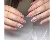 アモールビューティー 新宿店(Amor Beauty)/ワンホンチーク　リボンネイル