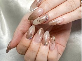 上品華やかスカルプ☆ラメグラデ