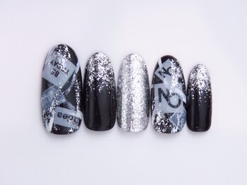 ネイリックス アヴェニール(NAILX avenir)/黒銀+ロゴ