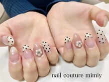 ミミィー(mimiy)/ドット×パールフラワーネイル♪