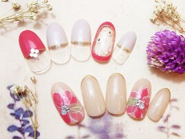 お花ネイル　平日新規割りあり！