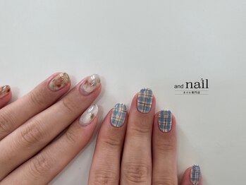 アンドラッシュ 駒込駅前店(and lash)/チェックネイル