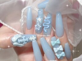 ブルー×水色界隈ネイル