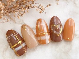 チェックハートネイル♪