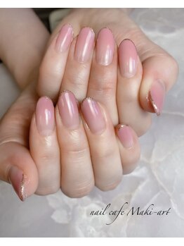 【カラグラ+爪先ラメライン】