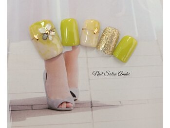 ネイルサロン アミティエ(Nail Salon Amitie)/nuance×シェルフラワ-foot nail