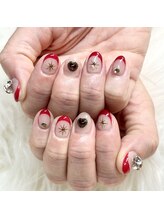 マイオティック ネイル(miotic nail)/赤フレンチデザイン