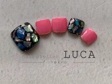 ネイルアトリエルカ(nail atelier LUCA)/W-103　夏色シェルフットネイル