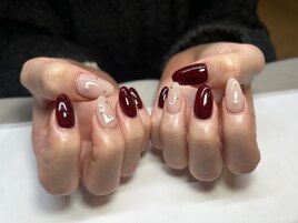 ボルドー★スタッズ★パール