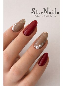 セントネイルズ (St.Nails)/2月限定シンプルデザイン¥4950
