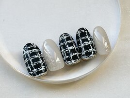 ツイード×ミラーラインネイル