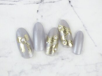 #リボン #ミラーアート #パール