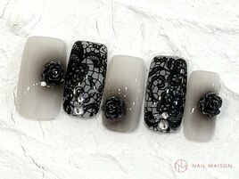 黒レースネイル¥11000