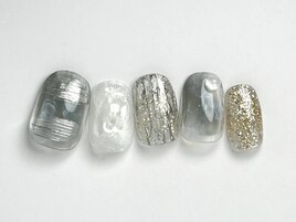 グリッター×シルバーミラー