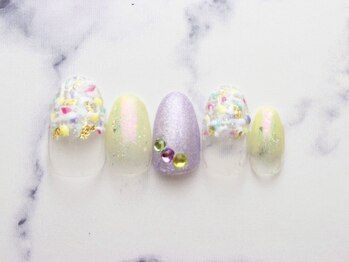 池袋ネイルサロン イイネイル(Ee-Nail)/パステルツイードネイル初￥6980