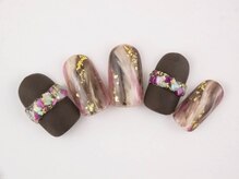 まつげアンドネイル ディアマンローズ(DIAMANT ROSE)/ブラウンマーブル