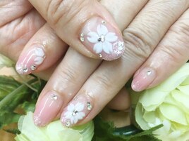 エンボス桜ネイル