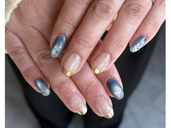 ランダネイル(LANDA. nail)/キラキラ♪ミラーフレンチ