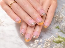 アップネイル/夏ネイル　キラキラネイル