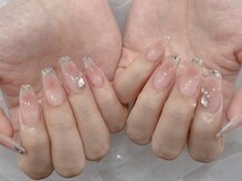 エミュール ネイル 河原町(Emure Nail)/チーク×ガラスフレンチ