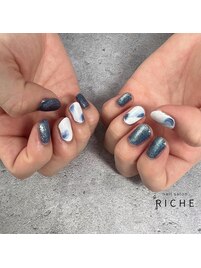 爽やか夏ニュアンスネイル！