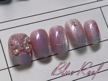 ミラーフレンチ&リボンネイル