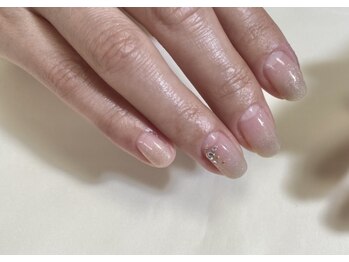 ラメグラデーション＋ストーン