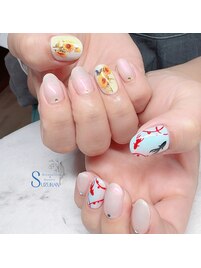 ひまわり・金魚
