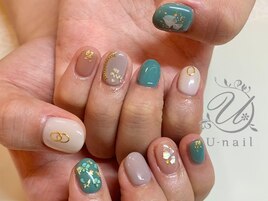 くすみカラー×押し花