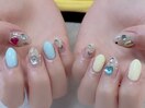カラフルストーンネイル♪