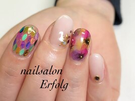 カラフルフラワーnail初回8500円