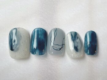 アイネイルズ 梅田店(I nails)/ブルーニュアンスもやもや¥7200