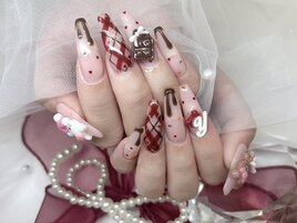 バレンタインネイル