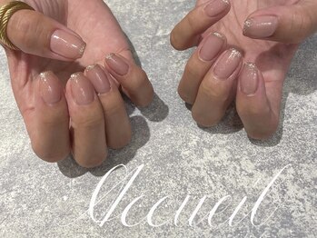 アクイユ 銀座店(ACCUEIL)/ナチュラルラメフレンチ