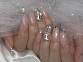 ワンホンネイル/ガラスフレンチ