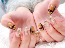 ラルネイル 大宮(Lull. nail)/#チェック柄#キャラメルカラー