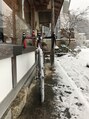 なんくる鍼灸治療院&nbsp;雪の中のツーリング、滋賀県茶丈藤村にて