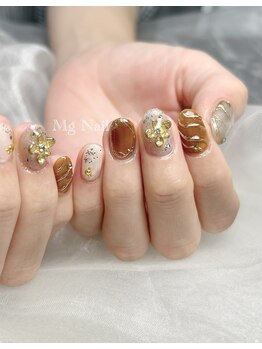 エムジーネイル(Mg Nail)/フラワーネイル★ニュアンス