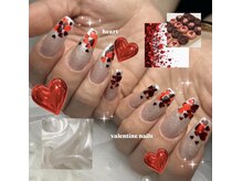 バレンタインネイル
