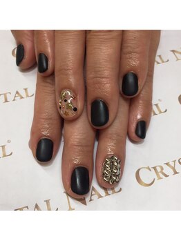 クリスタルネイル ゆめタウン博多店(CRYSTAL NAIL)/ブラックマットネイル