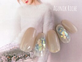 【グレージュネイル】