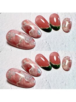 フレイムス アイラッシュ アンド ネイル(FRAMES)/大理石×フレンチ